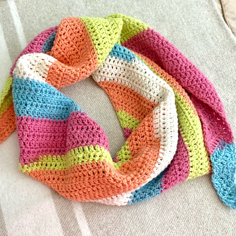 Pastel Crocheted Knit Scarf